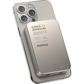 تصویر پاوربانک مومکس مدل Q.Mag X2 IP133 ظرفیت 20000 میلی آمپر ساعت Momax Q.Mag X2 Magnetic Wireless Power Bank 20000mAh - Gen 2