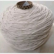 تصویر نخ مکرومه سفید وشیری 2 و 3 و 4 میل یک کیلویی 