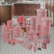 تصویر سرویس جهیزیه پلاستیک عروس 50 پارچه مارک بازن - موکا 