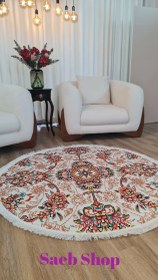 تصویر پادری گرد طرح افشان گل کد R166g 