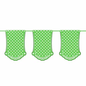 تصویر ریسه تم تولد سبز خال سفید مدل STBT916 