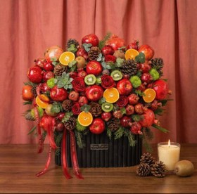 تصویر سبد گل و میوه لوکس 