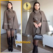 تصویر آموزش رسم الگو سارافون شنلی با یقه شکاری پایه دار 