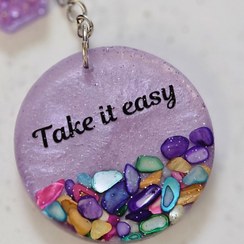 تصویر جاکلیدی رزینی جمله انگیزشی Take it easy کد 55 