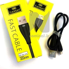 تصویر کابل پاوربانک USB به لایتنینگ earldom به طول 30 سانتی متر 