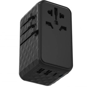 تصویر تبدیل برق و شارژر دیواری 100 وات پاورولوژی مدل P100WPDBK Powerology 4 Port Universal GaNSuper Charger 100W P100WPDBK