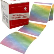 تصویر لیبل پرینتر حرارتی چند رنگ سایز 50×50 