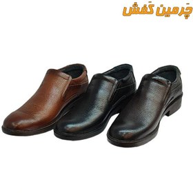 تصویر کفش تمام چرم مردانه اداری و رسمی رخشی زیره پی یو کد 7146 Men's natural leather shoes