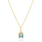 تصویر آویز طلا کودک بدون زنجیر طرح لباس نوزادی پسرانه کد KP644 