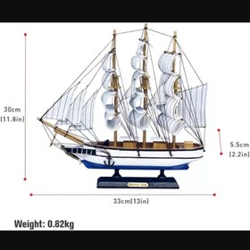 تصویر ماکت چوبی کشتی بادبانی دکوری 