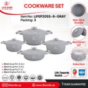 تصویر سرویس قابلمه لایف اسمایل مدل LIFEP20SS ظرفیت ۸ پارچه گرانیتی 