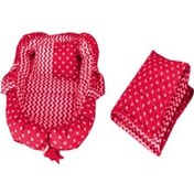 تصویر سرویس خواب نوزاد طرح ستاره و زیگزاگ 3 تکه 