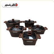 تصویر سرویس قابلمه زیو ترکیه - قهوه‌ای تیره Turkish Ziv pot set