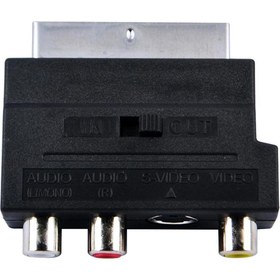 تصویر تبدیل اسکارت به RCA Scart to S-Video adapter Audio AV TV 21-Pin