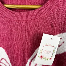 تصویر بافت زنانه دخترانه خارجی صورتی سفید مدل خرگوش کیوت 