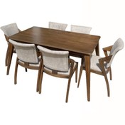 تصویر میز و صندلی ناهارخوری 6 نفره شرکت اسپرسان چوب مدل sm104 