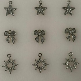 تصویر آویز نگین دار ستاره و پاپیون 