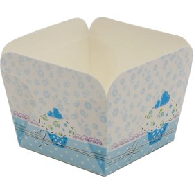 تصویر کپسول مافین مربع آبی 