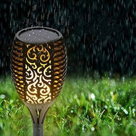 تصویر چراغ خورشیدی باغچه طرح شعله SOLAR LED FLAME GARDEN LIGHT