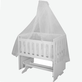 تصویر تخت گهواره کنار مادر مدل کلاسیک - سفید 