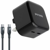 تصویر سوپر فست شارژر پرودو مدل (PD-FWCH012-L-BK) Porodo Super-Fast Dual USB-C Wall Charger PD 35W 