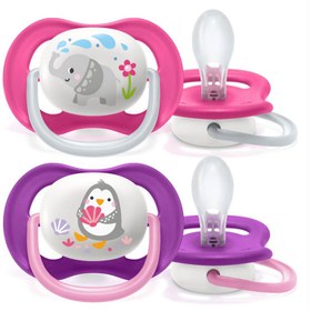 تصویر پستانک دو عددی اونت طرح پنگوئن و فیل ۶ تا ۱۸ ماه 