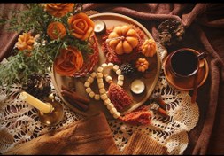 تصویر سینی گرد سنگ مصنوعی - نسکافه ای 