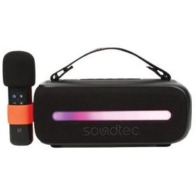 تصویر اسپیکر بلوتوث پرودو مدل Gala به همراه دو عدد میکروفون Porodo Soundtec 24W Speaker with Dual Wireless Microphone