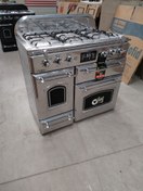 تصویر اجاق گاز تکنو ۵ شعله طرح فر صفحه استیل 