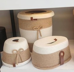 تصویر ست جادستمالی،سطل زباله و جادستمالی سرویس قیطان - کرم 