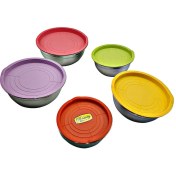 تصویر ظرف سالاد درب دار ۵عددی 