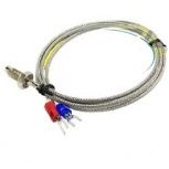 تصویر ترموکوپل تیپ K / غلاف کوتاه / رزوه دار / 2 متر | 2 سیم شیلددار 