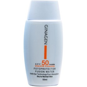 تصویر کرم ضدآفتاب رنگی ژیناژن SPF50 مناسب پوست خشک و نرمال Ginagen Full Coverage Sunscreen for dry and normal 50ml