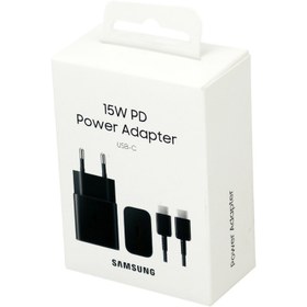تصویر شارژر سامسونگ 15وات دو پین با کابل اصل Samsung 15W Charger 2 Pin with Cable