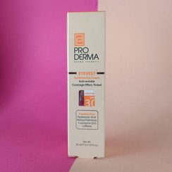 تصویر کرم ضد چروک رنگی چشم پرودرما SPF30 حجم ۲۰ میلی لیتر Pro Derma Eyevest sunblock Eye cream SPF30 20 ml