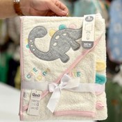 تصویر سرویس حوله 2 تیکه پاپو ۱۰۰٪ نخ پنبه طرح دایناسور papo 