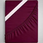 تصویر سرویس ملحفه یکنفره 2 تکه کشدار ساده رنگرزی زرشکی – لایکو 