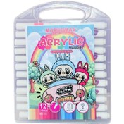 تصویر ماژیک 12 رنگ اکرولیک قلمی لبوبو مپرومکس 