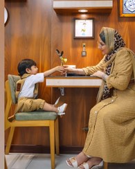 تصویر ست مادر پسری کرم قهوه ای 