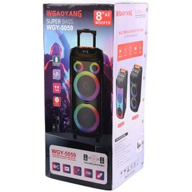 تصویر اسپیکر چمدانی بلوتوثی Wgaoyang WGY-5059 + میکروفون و ریموت کنترل Wgaoyang WGY-5059 Wireless Speaker