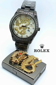 تصویر ست فندک و ساعت اژدها ROLEX DRAGON SET 6 