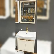 تصویر فول ست روشویی آزالیا کرمی 60 در 41 سانت ( با امکان سفارش جداگانه آینه باکس ) 