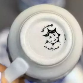 تصویر فنجان چینی میبد مروارید یزد درجه یک مدل زیلو بسته ی 6 عددی (نقاشی شده با دست) 