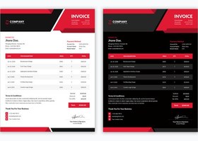 تصویر فاکتور و صورتحساب چند منظوره – Minimal corporate invoice 