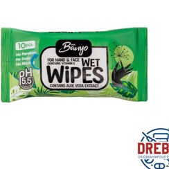 تصویر دستمال مرطوب بانیو مدل ece ده عددی _ Banyu wet wipes, ece model, 10 pieces 