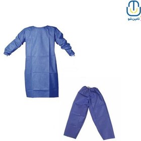 تصویر گان و شلوار یکبار مصرف بیمار Patient's disposable gown and pants