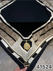 تصویر روسری ابریشم ژاکارد هرمس دست‌دوز قواره ۱۴۰ 