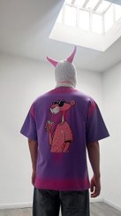 تصویر تیشرت پلنگ صورتی پیسوله – بنفش 