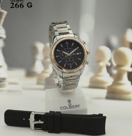 تصویر ساعت مچی مردانه برند کلبرت کد 266 G - سیلور -رزگلد / قهوه ای COLBERT / Code : 266 G