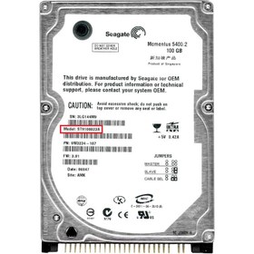 تصویر هارد لپ تاپ 100GB مدل Seagate Momentus 5400.2 